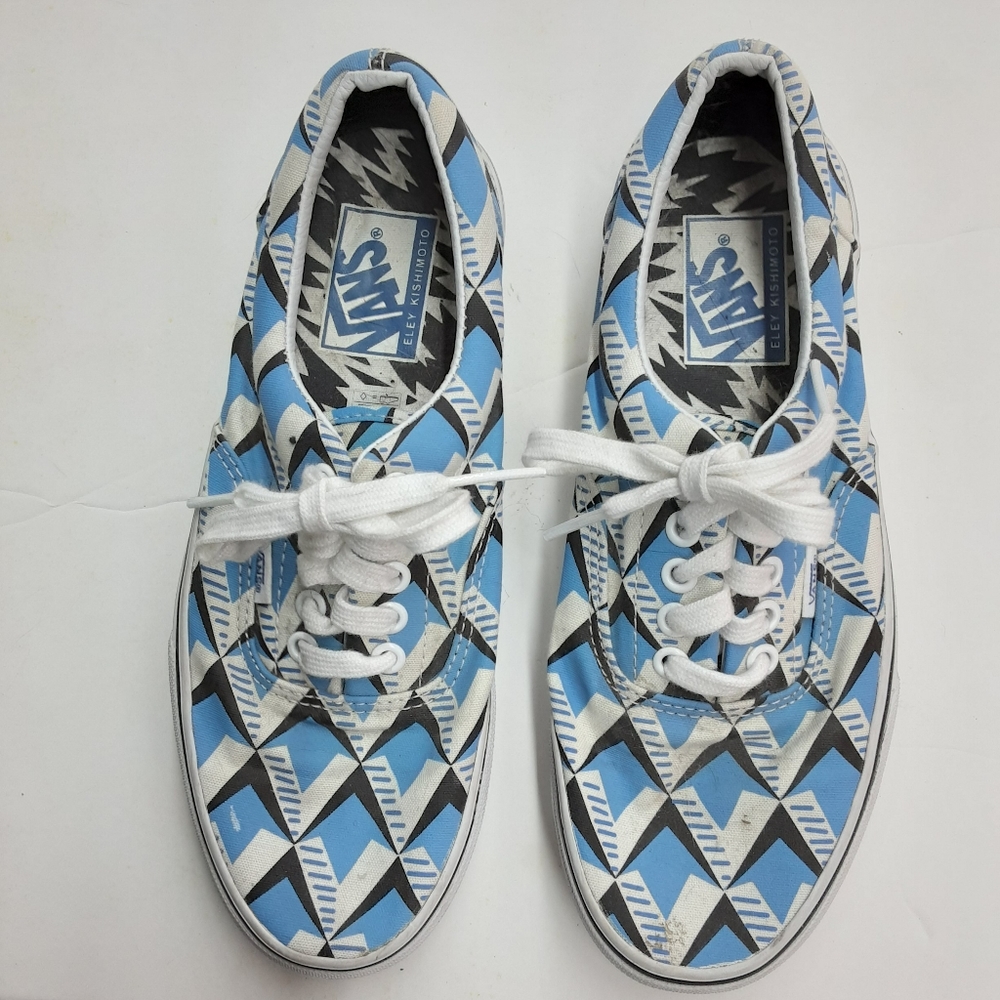 Vans Eley Kishimoto Light Blue and White Low Top Unisex Sneakers M 6.5   W 8